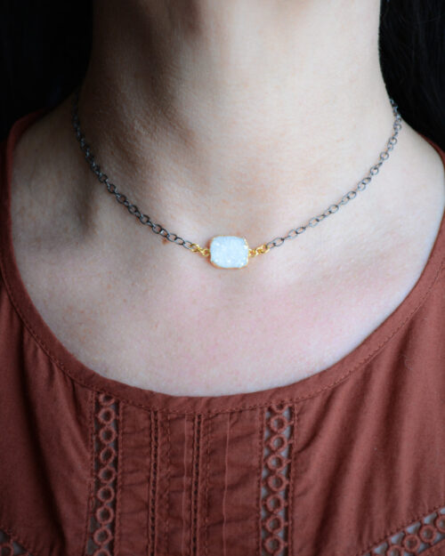 Druzy Two Tone Necklace